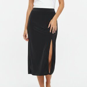 Ava & Viv Skirt Black Sateen Midi Goth Grunge Whimsigoth  2X